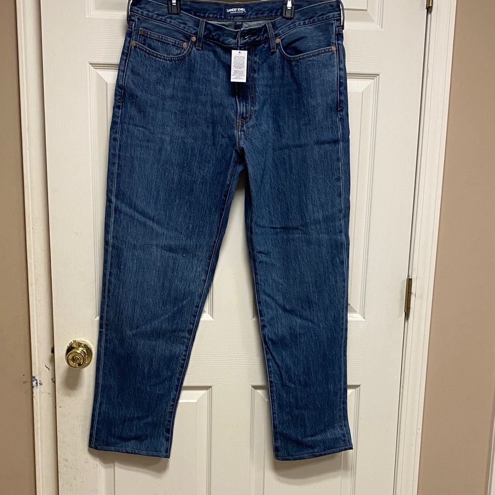 Lands’ End Square Rigger Men's Blue Jeans new with tags